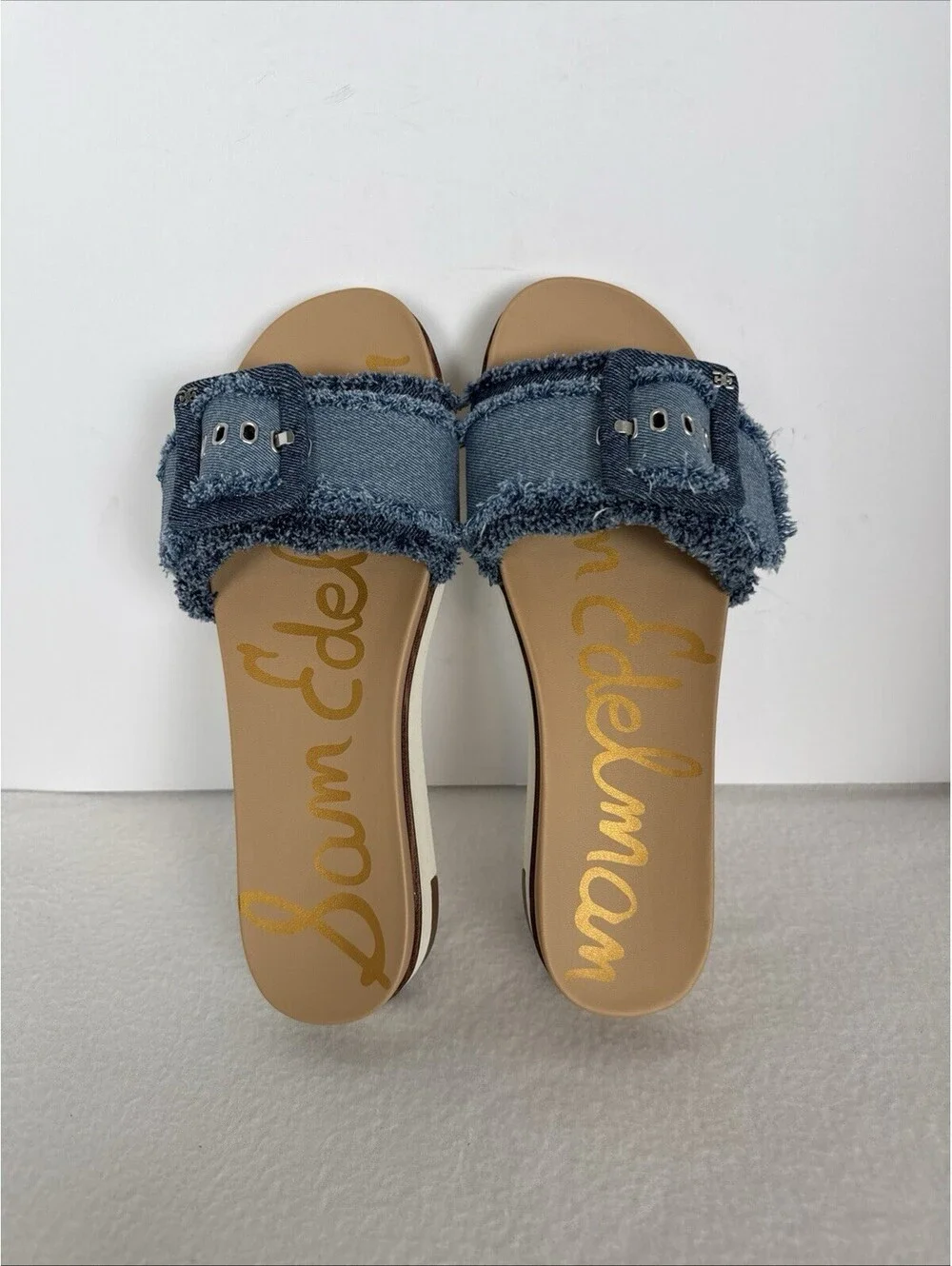 Sam Edelman Ariane Platform Denim Slide Sandal US 10
